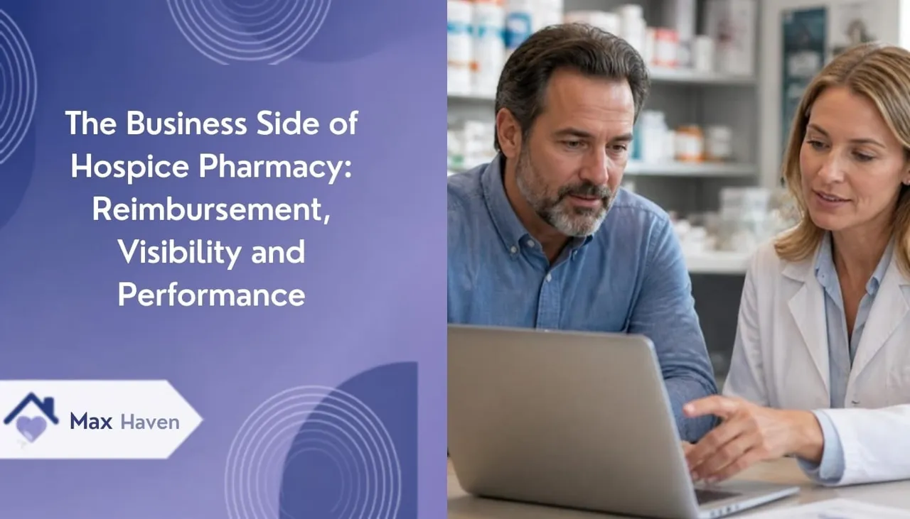Independent pharmacy leaders reviewing hospice pharmacy reimbursement and performance data.